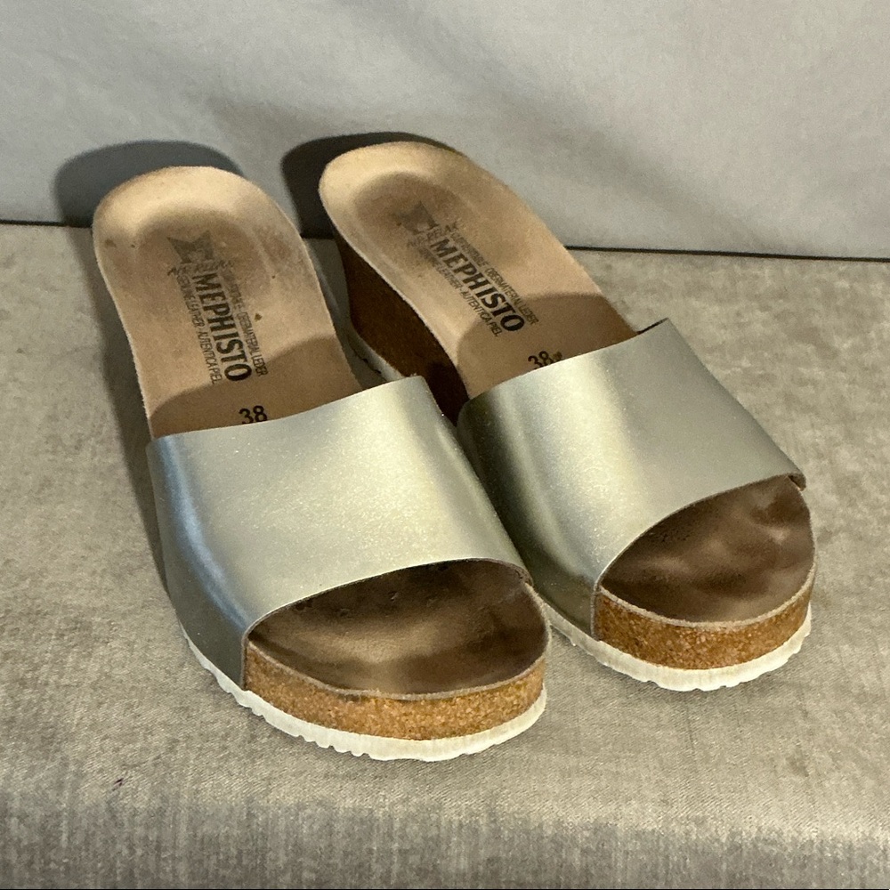 Mephisto Wedge Slide Sandals